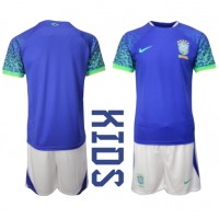 Brasil Fotballklær Bortedraktsett Barn VM 2022 Kortermet (+ korte bukser)